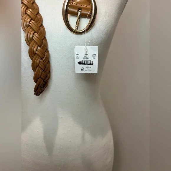 J. Crew Braided Italian leather Brown Belt with Gold Buckle CG072 $90 - Picture 7 of 9